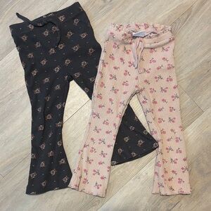 Zara Kids Leggings Set - Black and Pink Floral